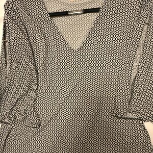 Michael Kors Black and White Patterned Top